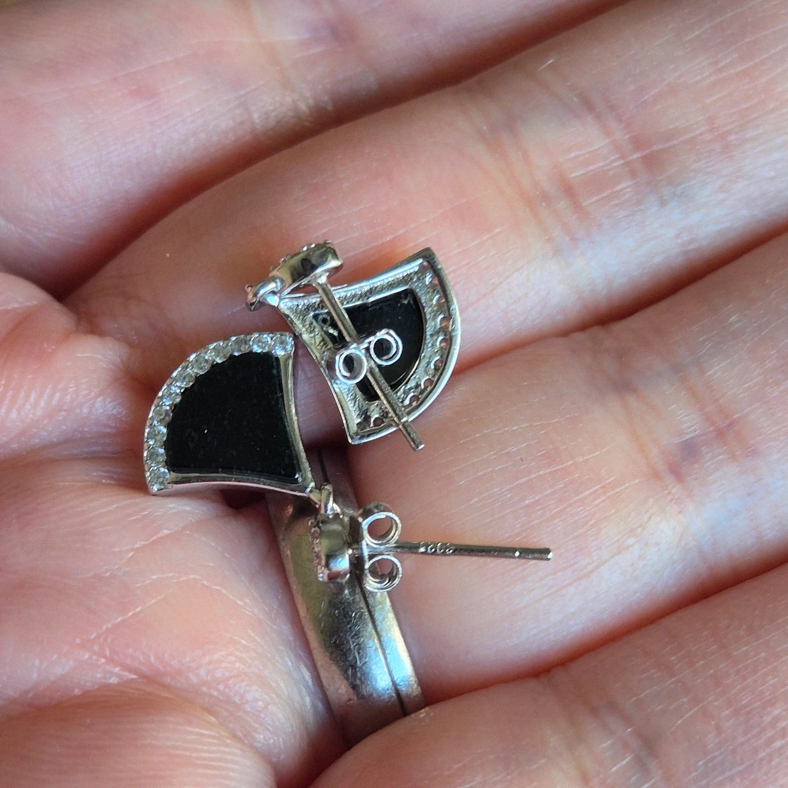 #Natuurlijke onbehandelde type A jadeïet jade S925 zilveren oorbellen – photo 5
